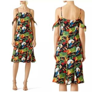 Anthropologie Bailey 44 Tucan tropical print dress Sz S